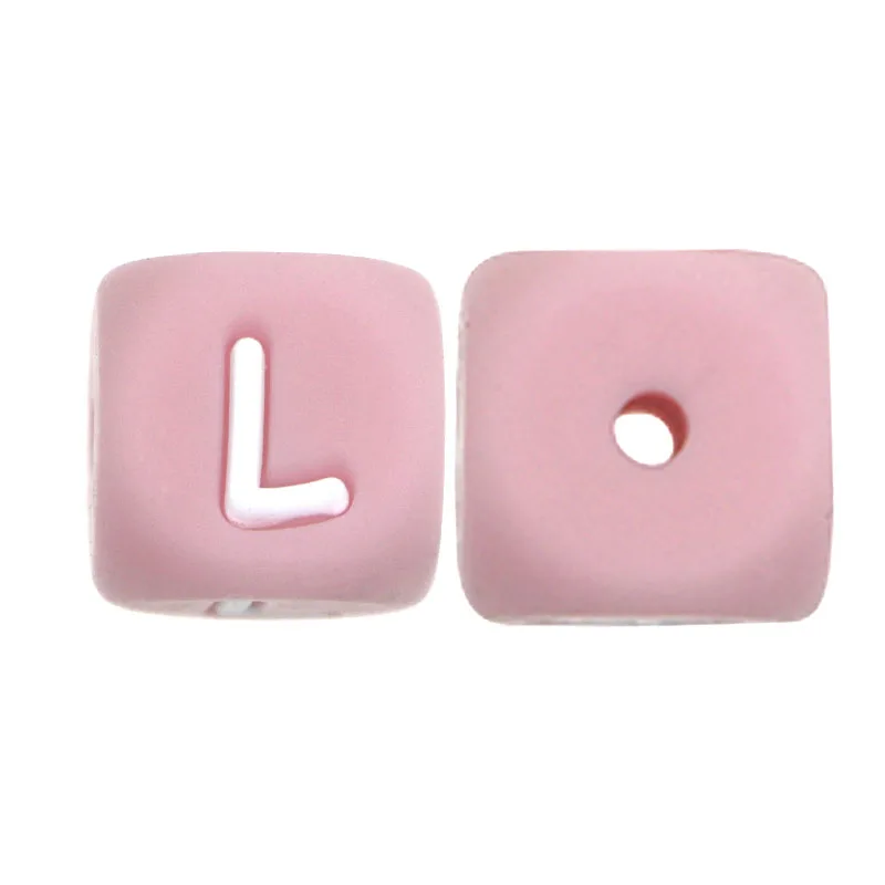 20pcs/Lot Pink 12mm Square Silicone Letter Beads For Jewelry Making DIY Bracelet Necklace Earrings Pen Etc Handmade Accessories image 3