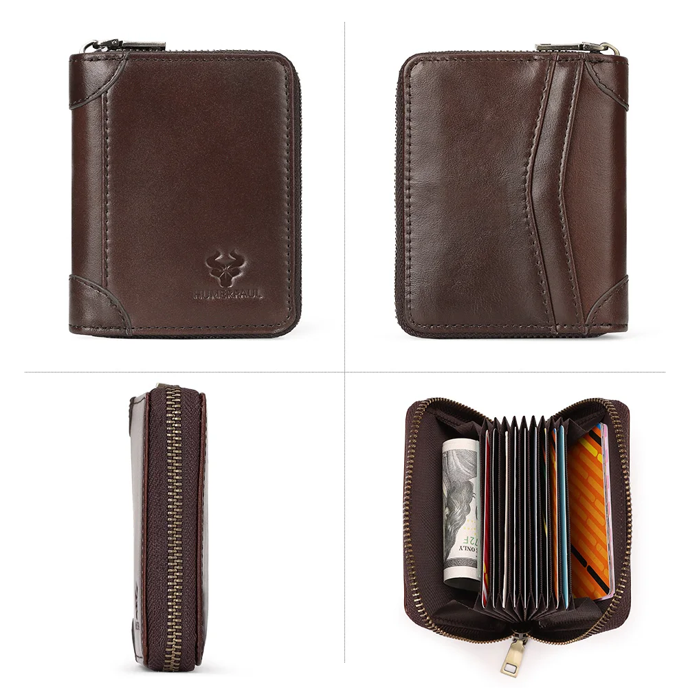 

Кожаный кошелек с несколькими слотами для карт, анти-размагничивание, бизнес-ID, банк, держатель для кредитных карт, модный RFID-органайзер, сумки для денег