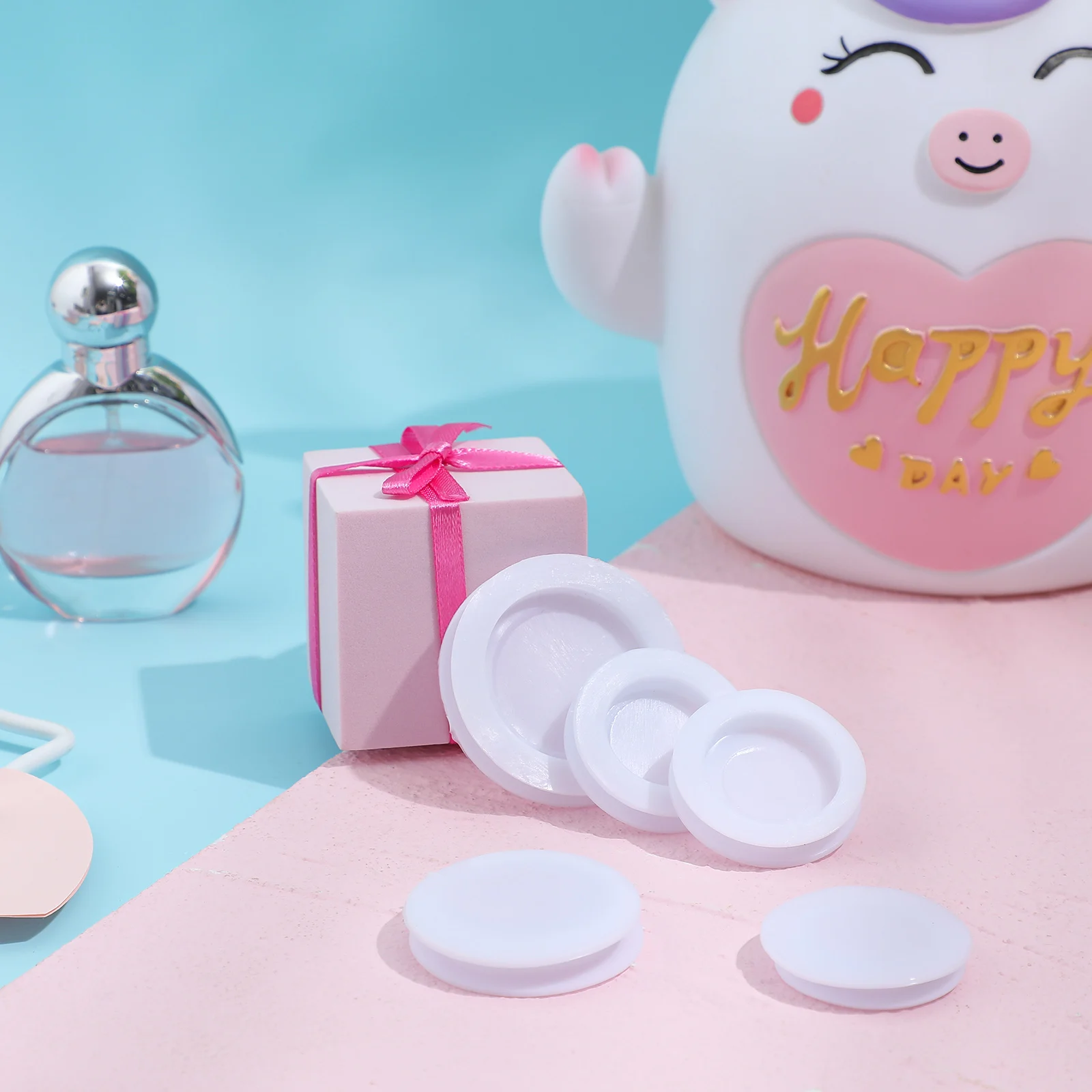 5pcs Round PVC Plug Stoppers for Piggy Bank Replacement Small Jar Insert Saving Box Accessories Caps Covers Sealing Plugs Key