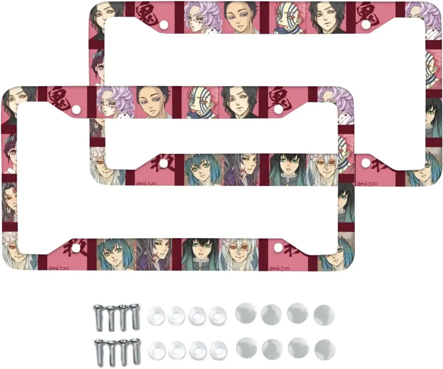 

Anime Demon Slayer Pattern Car License Plate Frame 2 Pack License Plate with 4 Holes Car Tag Frame for Women Men US Vehicles