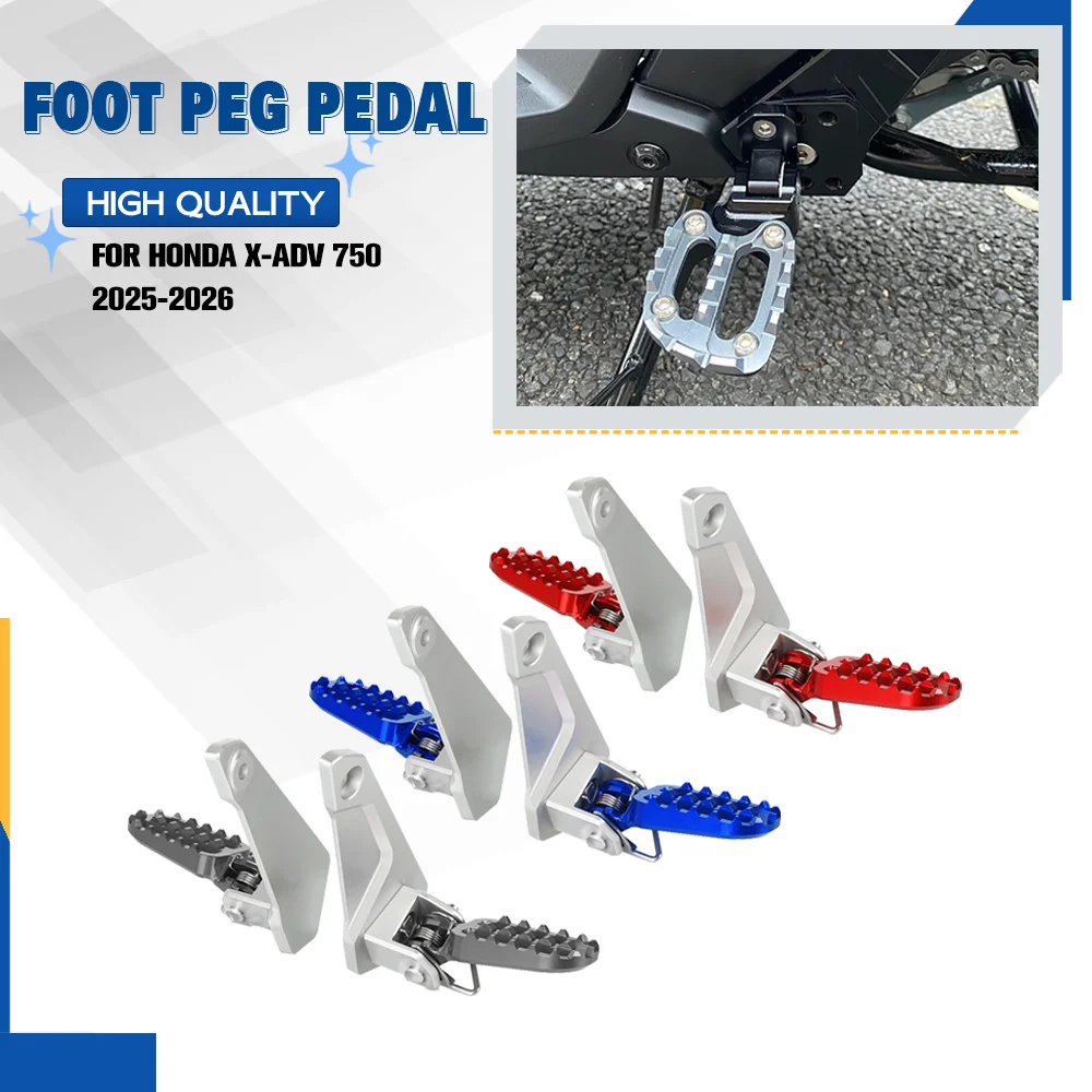 

FOR HONDA X-ADV 750 XADV750 2025 2026 Motorcycle Accessories CNC Aluminum Scooter Rear Set Foot Pegs Passenger Footpeg Lowering