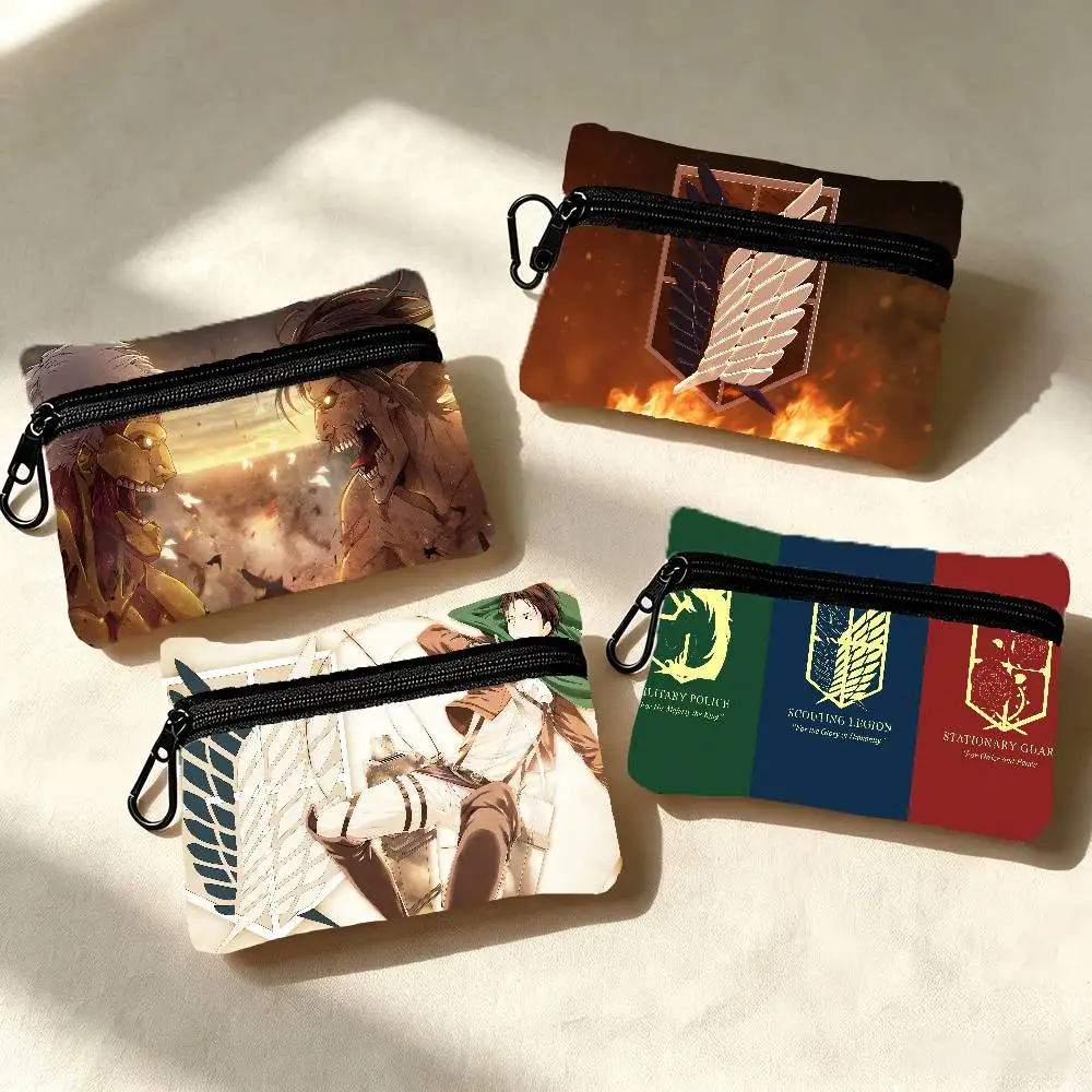 Anime Attack On Titan Canvas Coin Purse Logo Storage Pouch Canvas Bag New Coin Bag Key Coin Purse