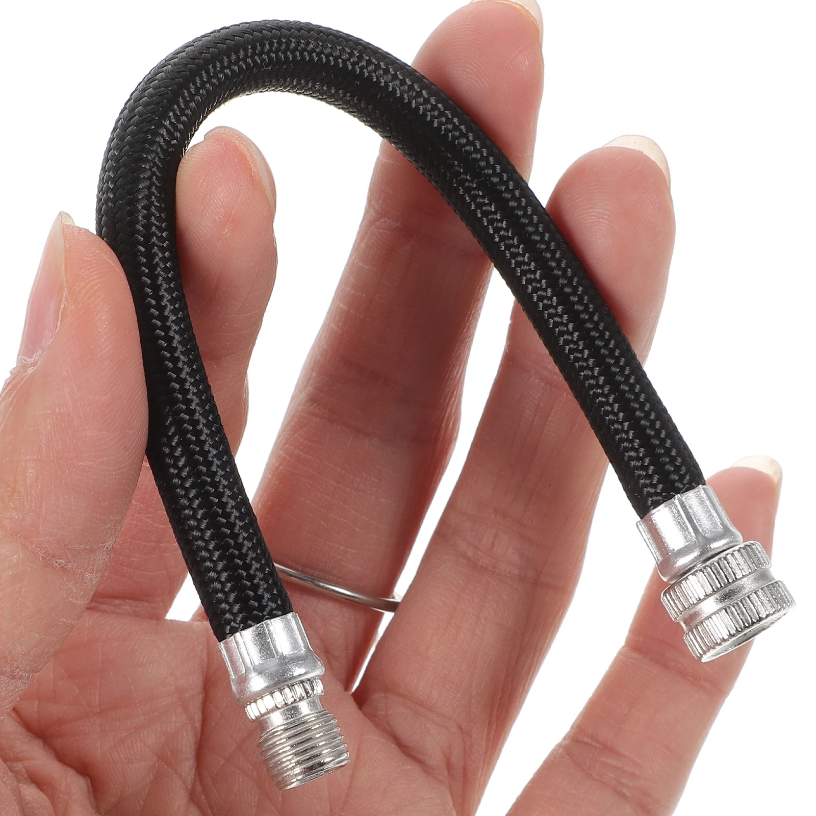 

2pcs Extension Hose for Bicycle Pump Flexible Air Tube Black Easy Install Long Use Bike Accessories Tire Inflator Tool