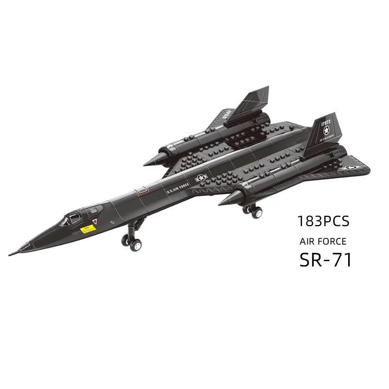 SR-71 Blackbird Air Force Military Army Weapon MOC Blocks Mini Action Figurine Bricks Model Building Kits Kids Education Toys