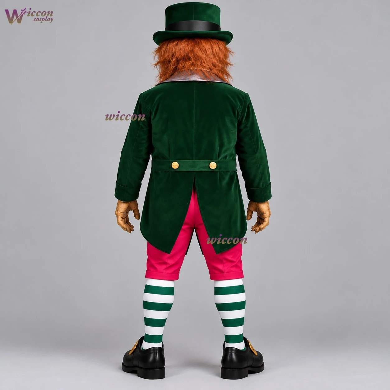 Movie Creepy Leprechaun Cosplay Costume - Irish Legend Horror Clown & Scary Goblin Outfit for Halloween & Stage Performance view 4