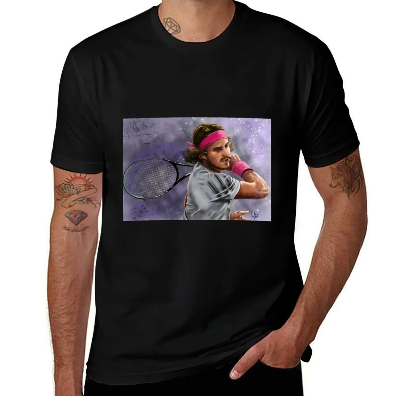 

Stefanos Tsitsipas T-Shirt t shirts cotton 100% man t shirt designer t shirt custom print T-Shirt