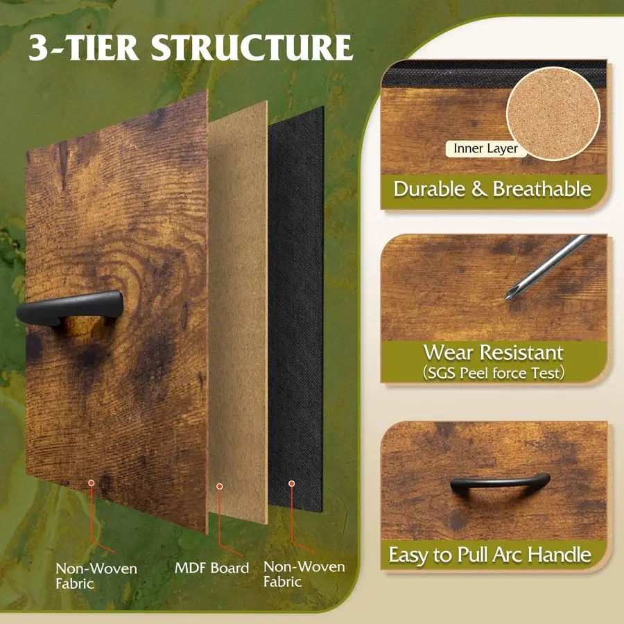 침실용 높은 서랍장, 6단 서랍장, 옷장용 패브릭 서랍장, 금속 프레임이 있는 나이트 스탠드, 수납장