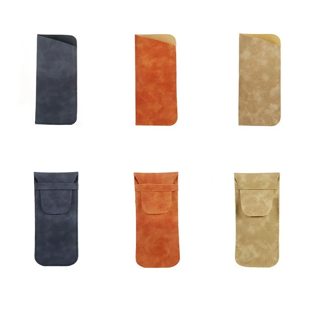 우아한 직사각형 PU 가죽 안경 가방 벨벳 안감 부드러운 선글라스 가방 간단한 스타일 커버 안경 홀더 여성/남성