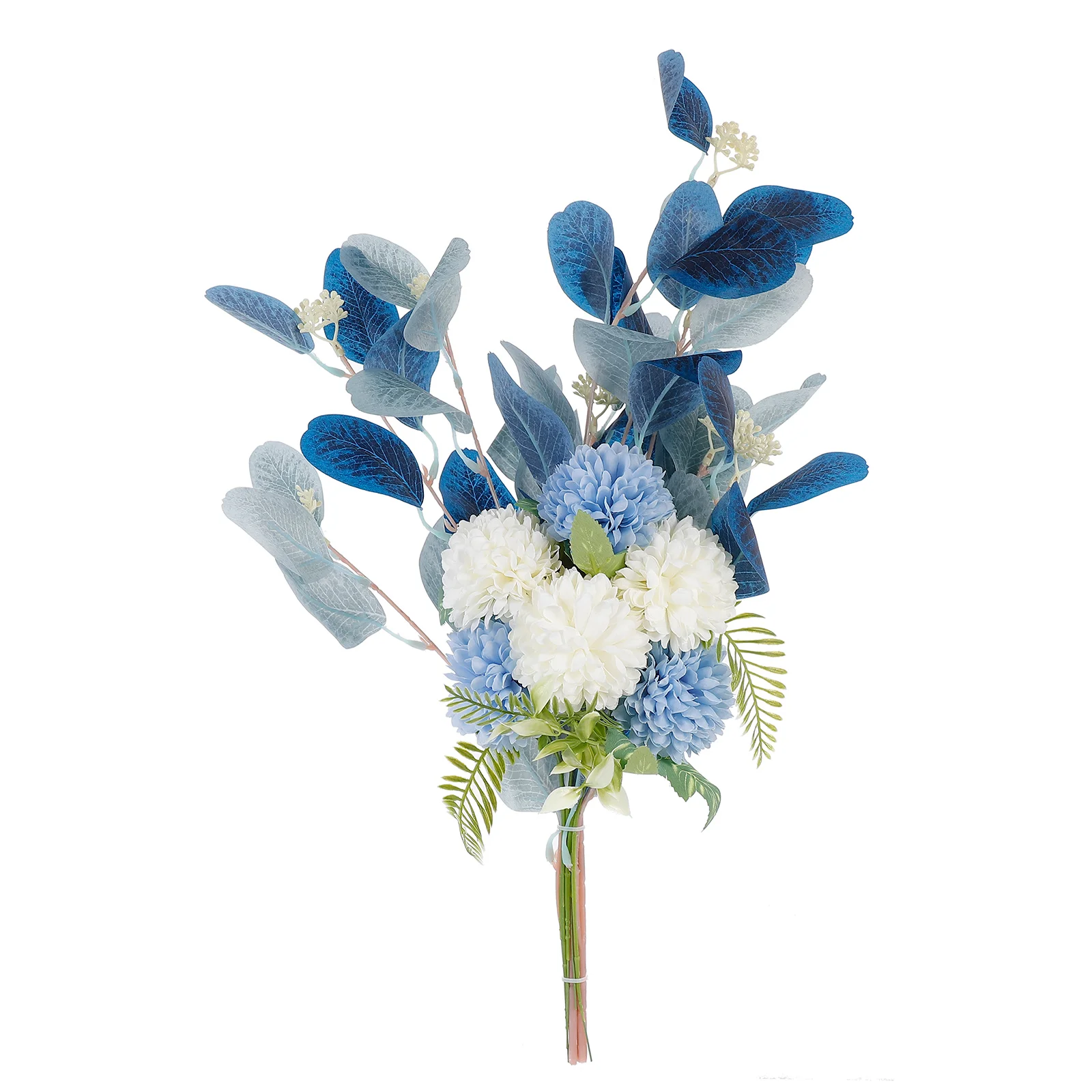 

Artificial Flower Bouquet Eucalyptus Leaves Home Decoration Wedding Centerpieces Fake Chrysanthemum Plastic Material Durability