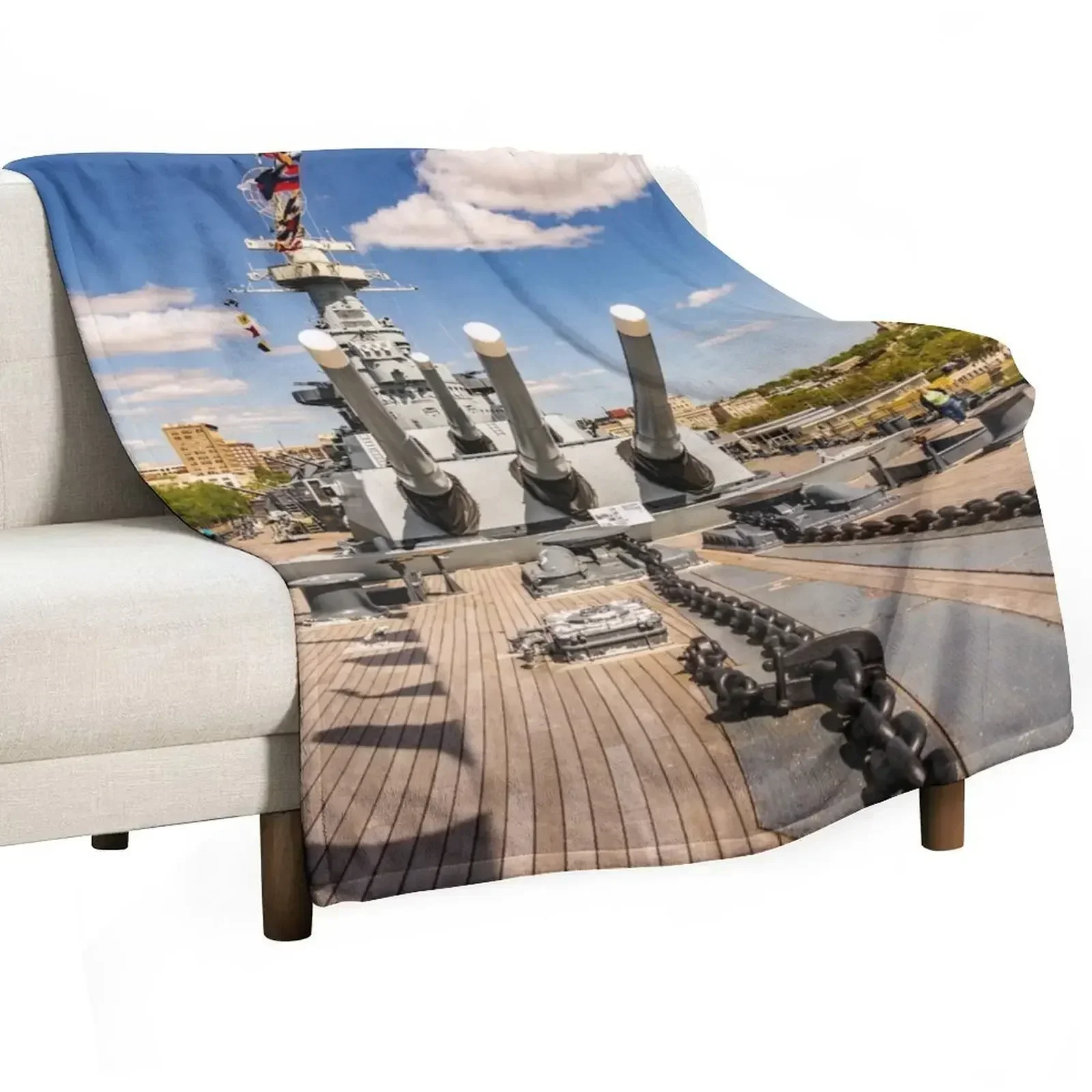 deck of a battleship Throw Blanket Winter beds Plaid Blankets