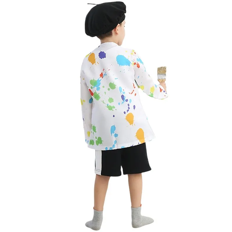 Picture 5: New Children's Painter Cosplay Professional Performance Clothing Painting Art Stage Performance Top Kindergarten Stage Perfor...