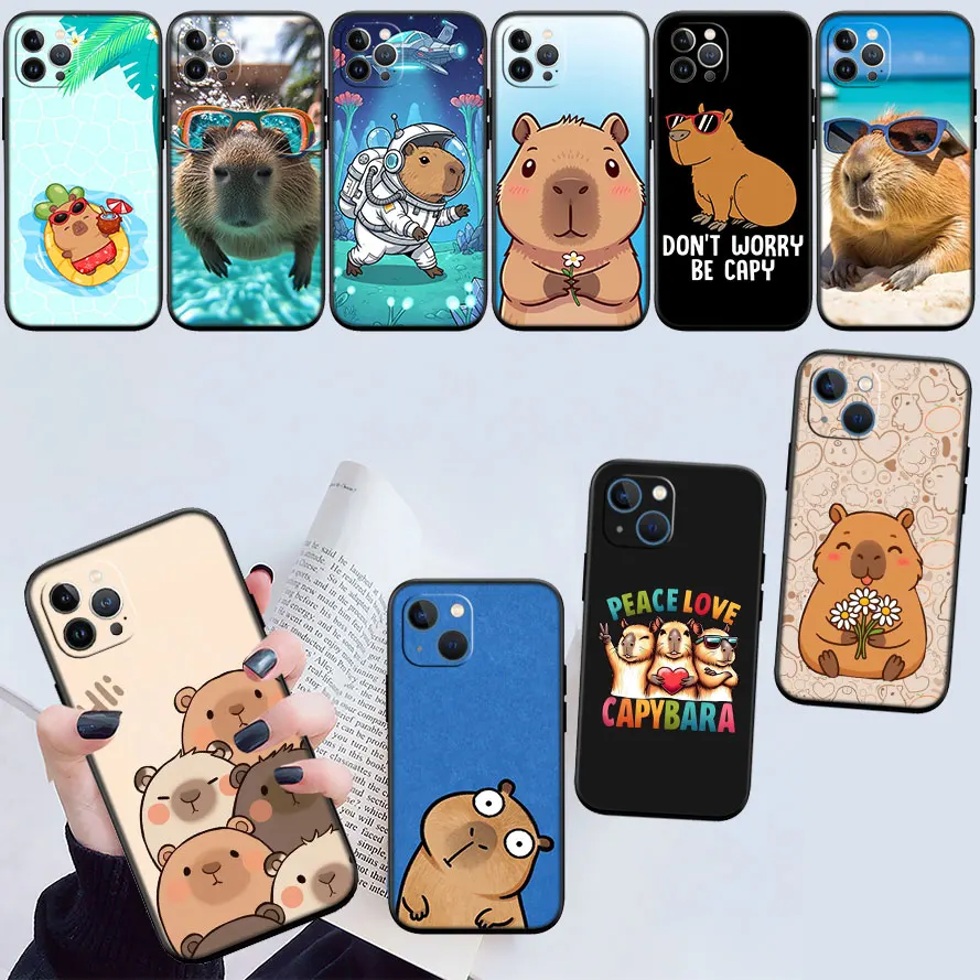AR21 Cartoon  Capybara Cute Case for Samsung M06 M15 M16 M35 M55 M56 A36 A42 A50 A50S A51 A52 A32 A33 A05 A05S A06 A16 A20
