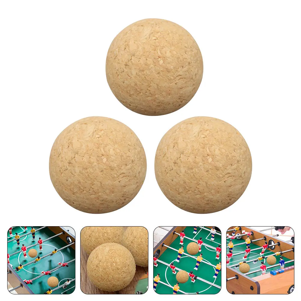 

3Pcs Household Foosball Balls Wear-Resistant Wood Mini Balls Replaceable Foosball Accessory for Table Soccer Game Compact Supply