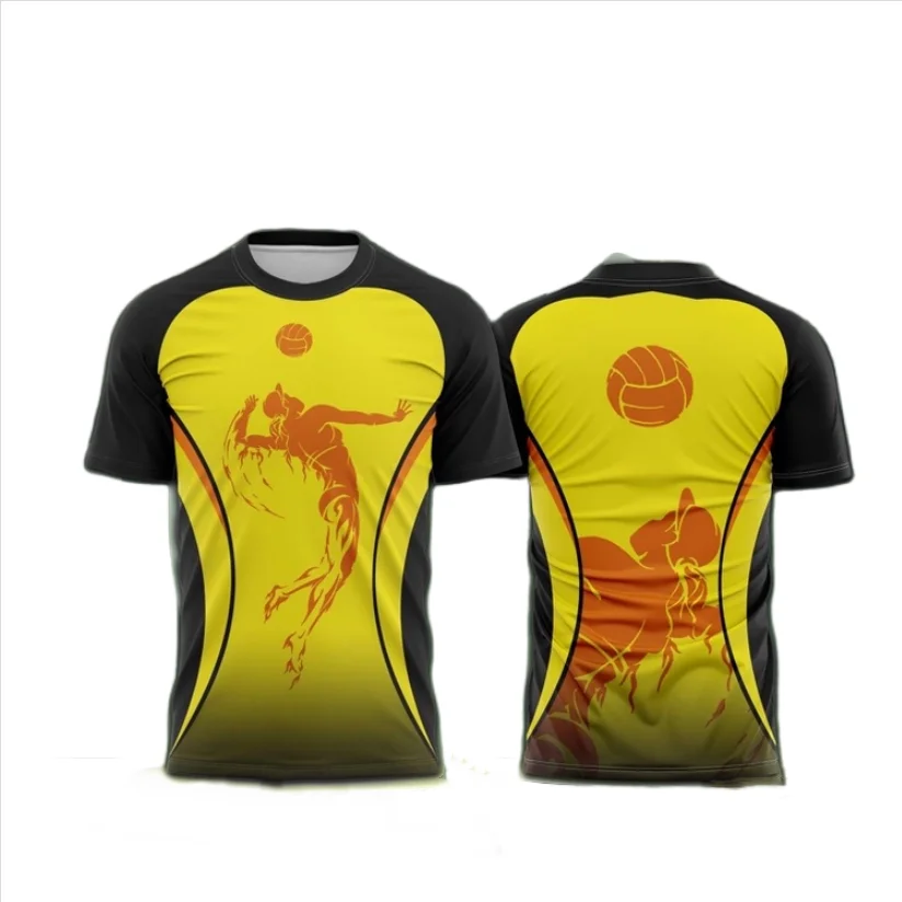 الصيف الكرة الطائرة الرياضة ثلاثية الأبعاد المطبوعة تي شيرت رجالي جديد الترفيه الجولة الرقبة البلوز المحملة الرياضة في الهواء الطلق التجفيف السريع تنفس #4