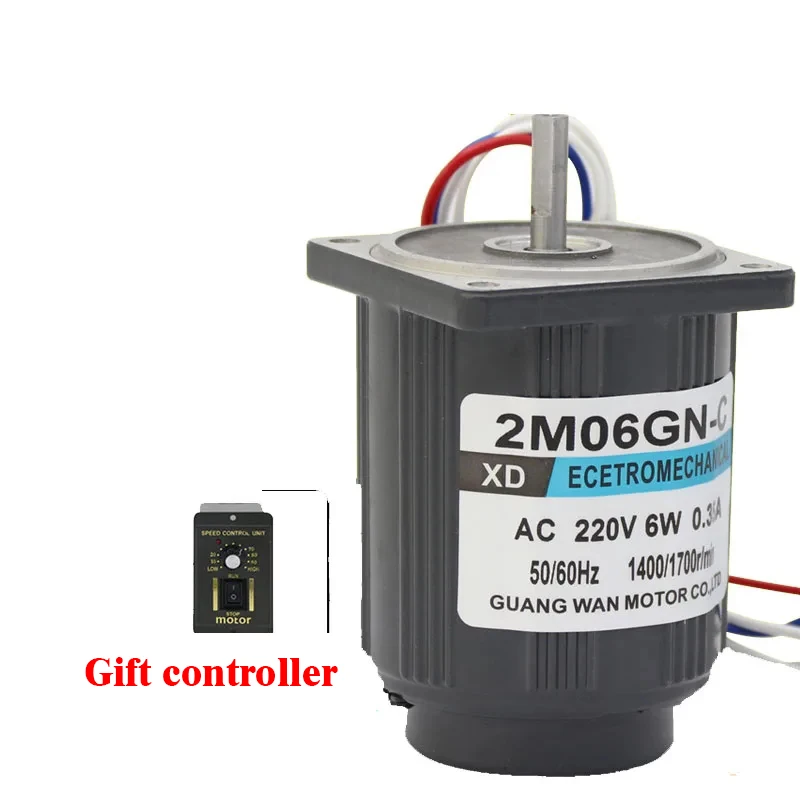 220V AC motor 6W speed regulation single-phase micro fast motor with high-speed CW/CCW controller 2I/RK6A-C