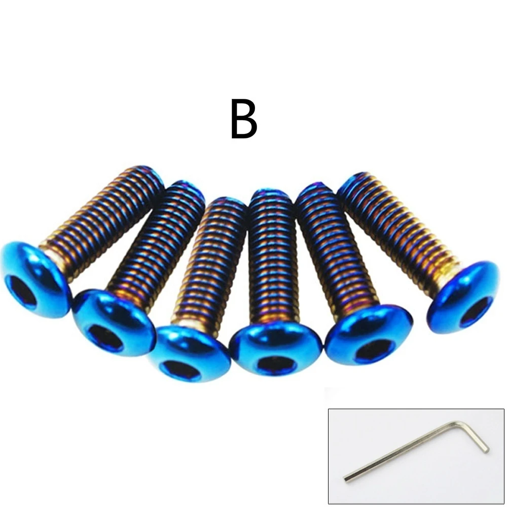 Fit for OMP NARDI MOMO 6pcs Burnt Titanium Blue Steering Wheel Bolts Fit a lot of steering wheel