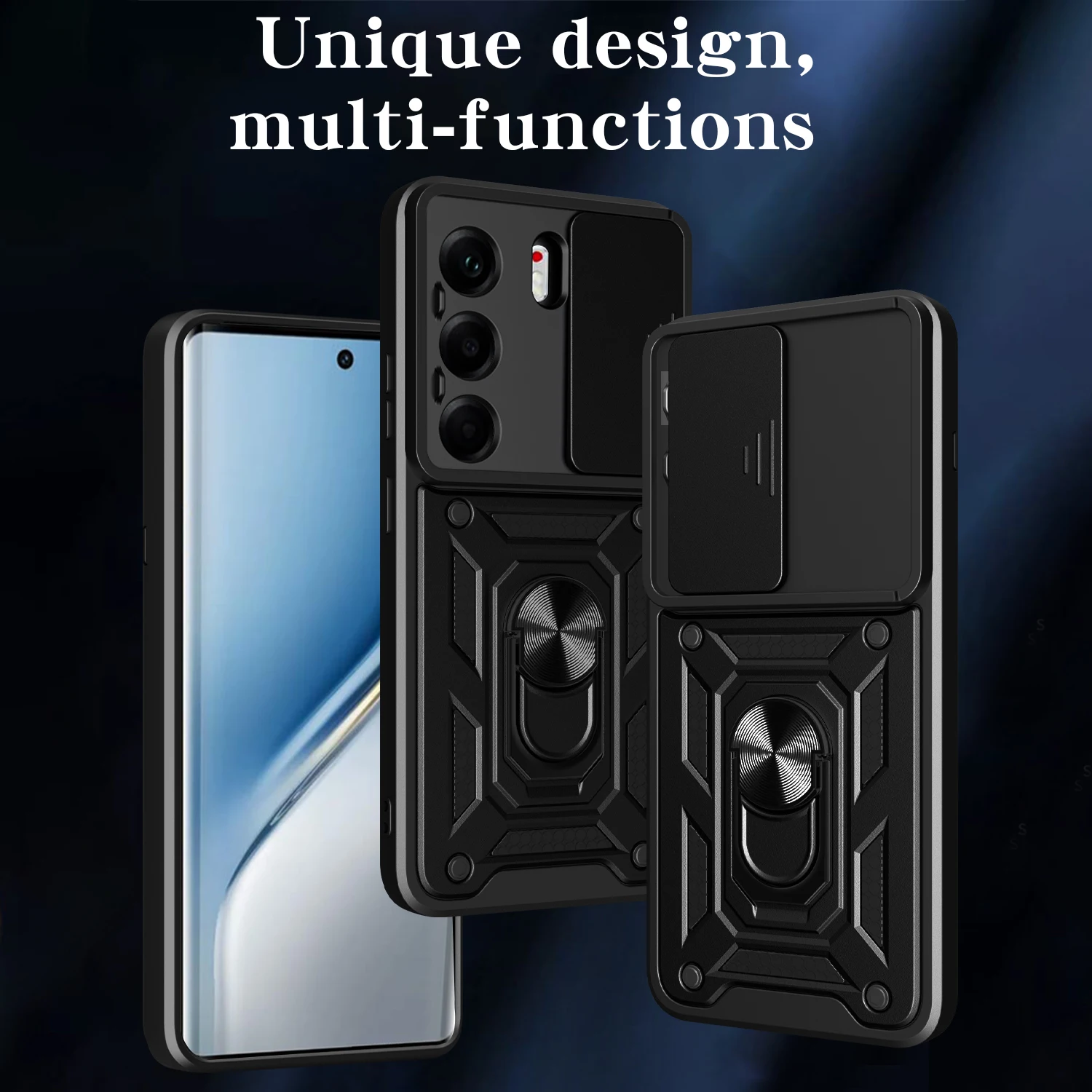 Чехол для Tecno Camon 40 Pro 4G Slide Camera Protect Stand Phone Shell Funda для Camon 30 5G 20 Pro 5G Cover