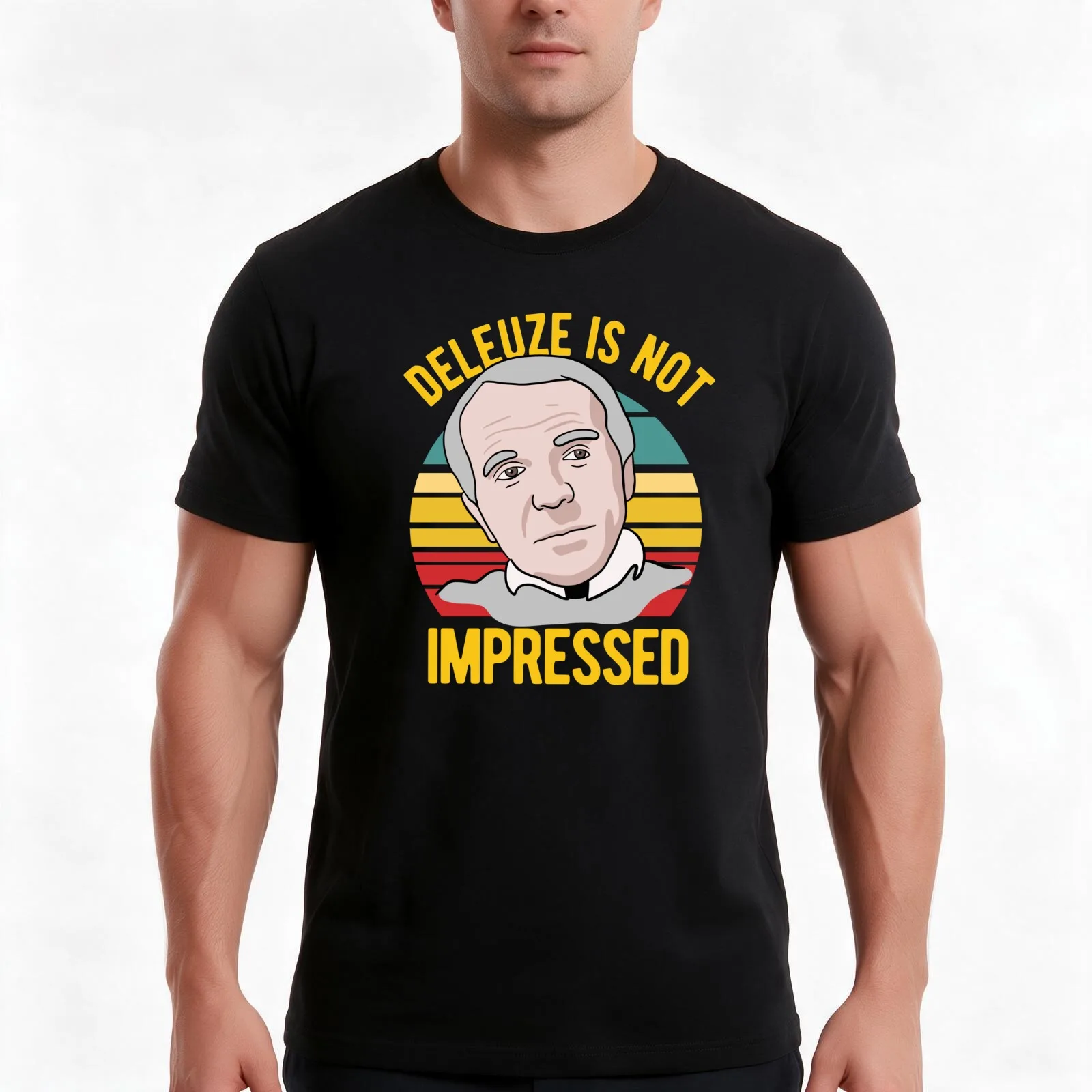 Deleuze Is Not Impressed - Philosophy T-Shirt, Summer Casual Cotton Tee, Oversized Streetwear Tops, Vintage Graphic Print