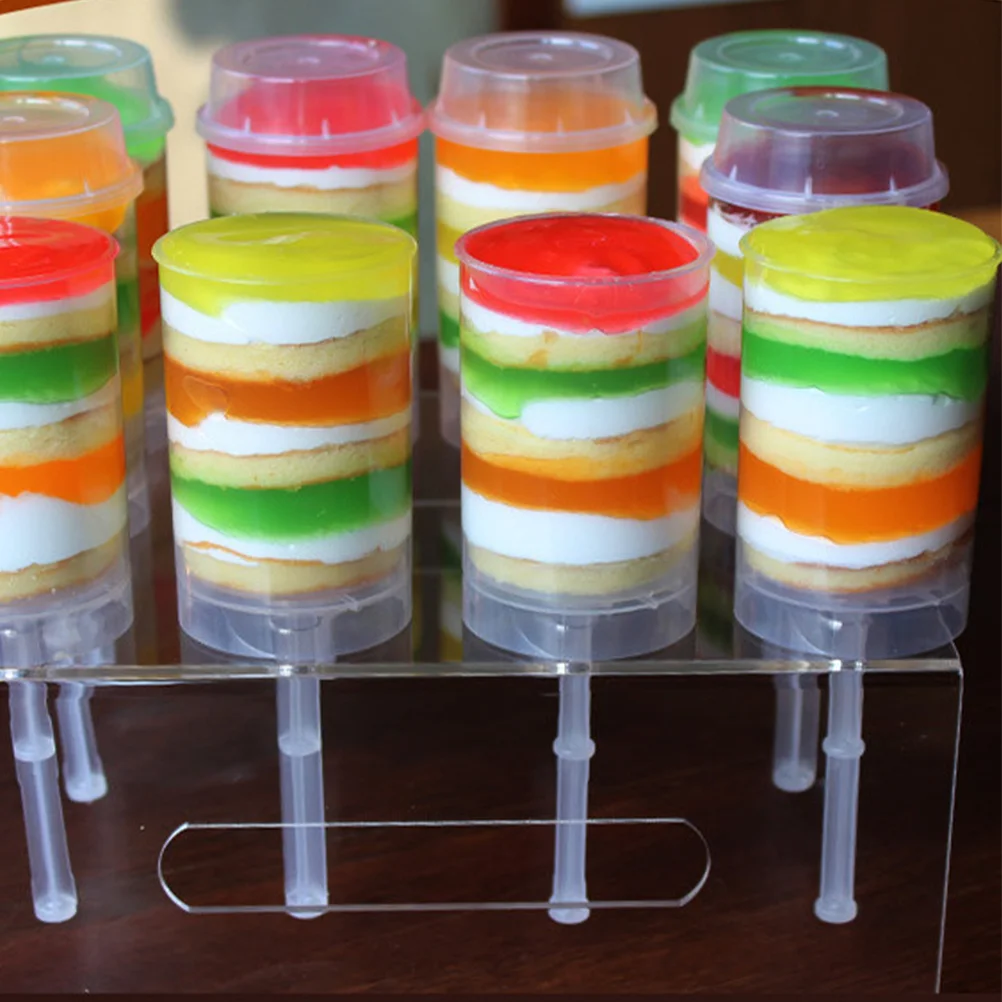 30 Pcs Clear Push Cake Tube Pusher Stand Push-up Containers Putter Ice Cream Pp Tubes Food with Lids