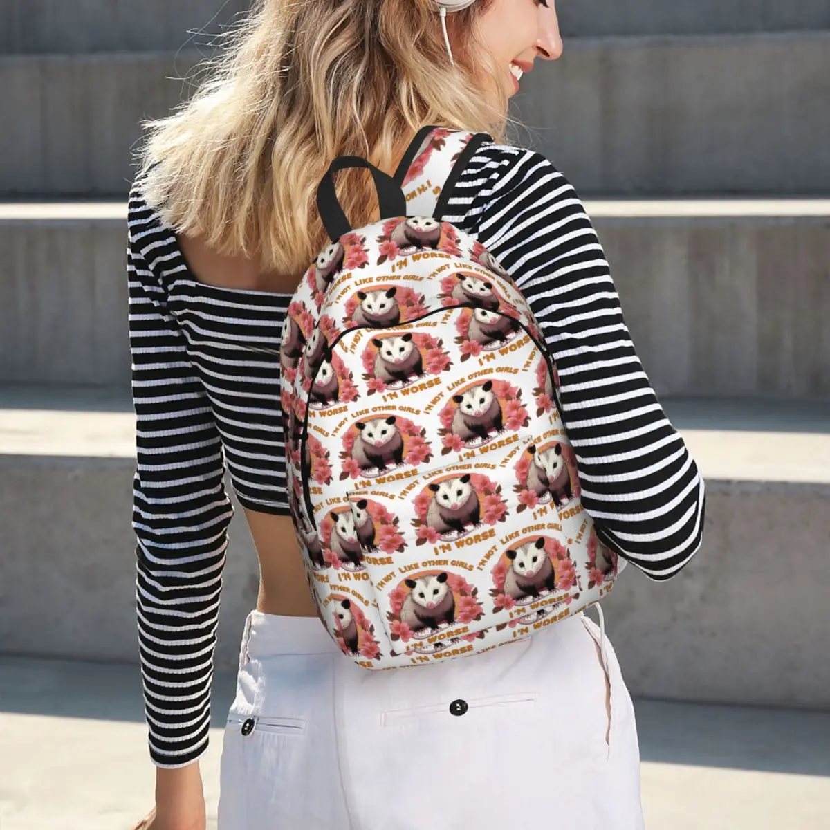 

I'm Not Like Other Girls I'm Worse Possum Student Backpack School Bag Hiking Travel Daypack for Boys Girls Bookbag Shoulder Bags