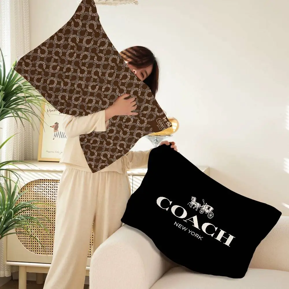 Funda de almohada de poliéster de secado rápido con logotipo de la marca C-Coach B para mujeres adultas, antiaceite, antideslizante, absorbente del sudor, para uso doméstico