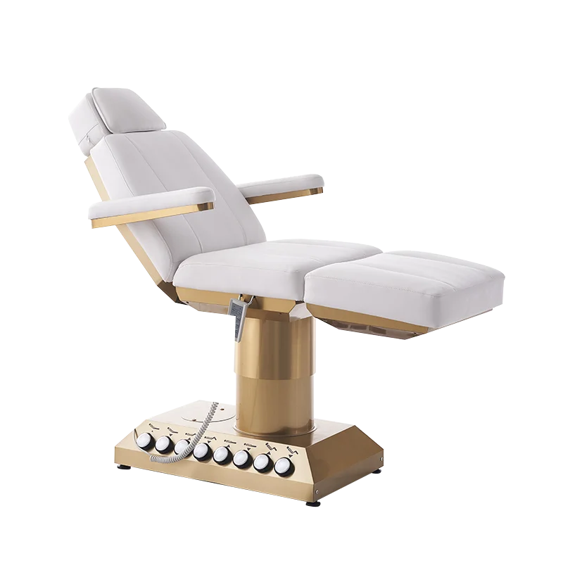 

Massege bed design aesthetic chair electric beauty bed white and gold beauty bed