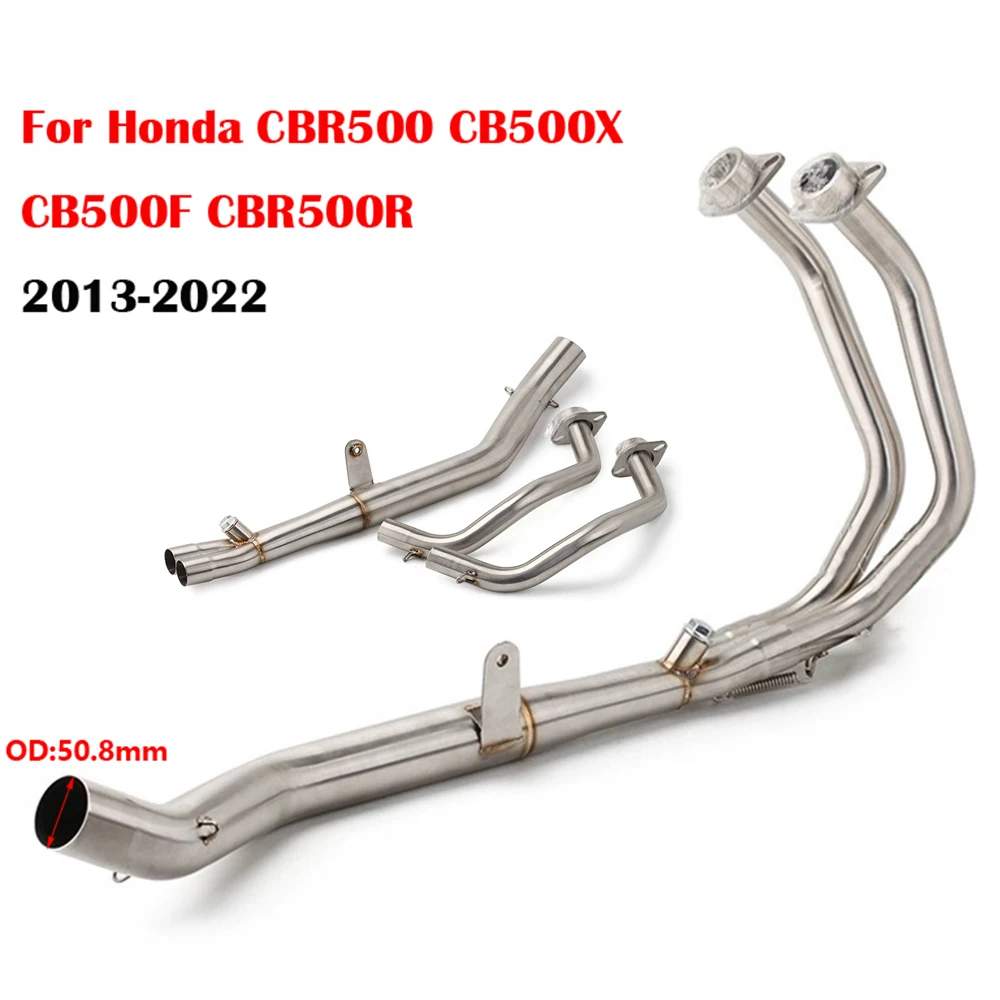 Professional For Honda CBR500 CB500X CB500F CBR500R CBR 500 2013-2022Motorcycle Exhaust Escape Front Middle Tube Link Pipe Slip