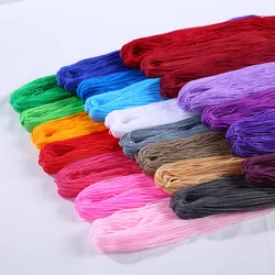 1mm Braided Macrame Silk Satin Threads Nylon Hollow Wire Cord Rope Yarns Crochet Weave Knit Hat Bag Hand Knitted Yarns Line