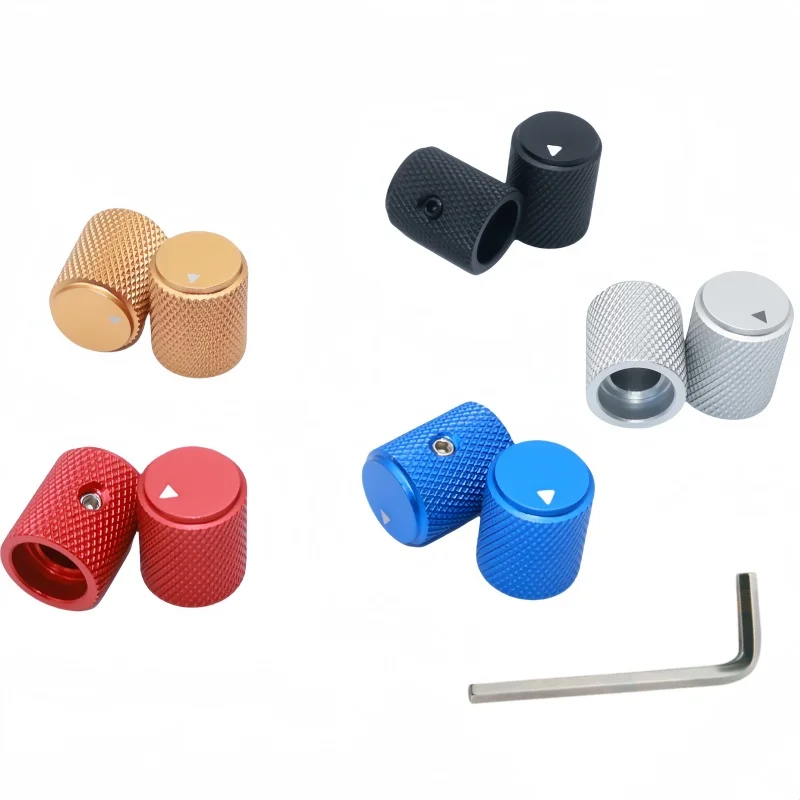1pc Aluminum Alloy 12.5x15mm Potentiometer Control Cap Volume Audio Electric Guitar Bass Knob Screw Type 6mm Inner Hole