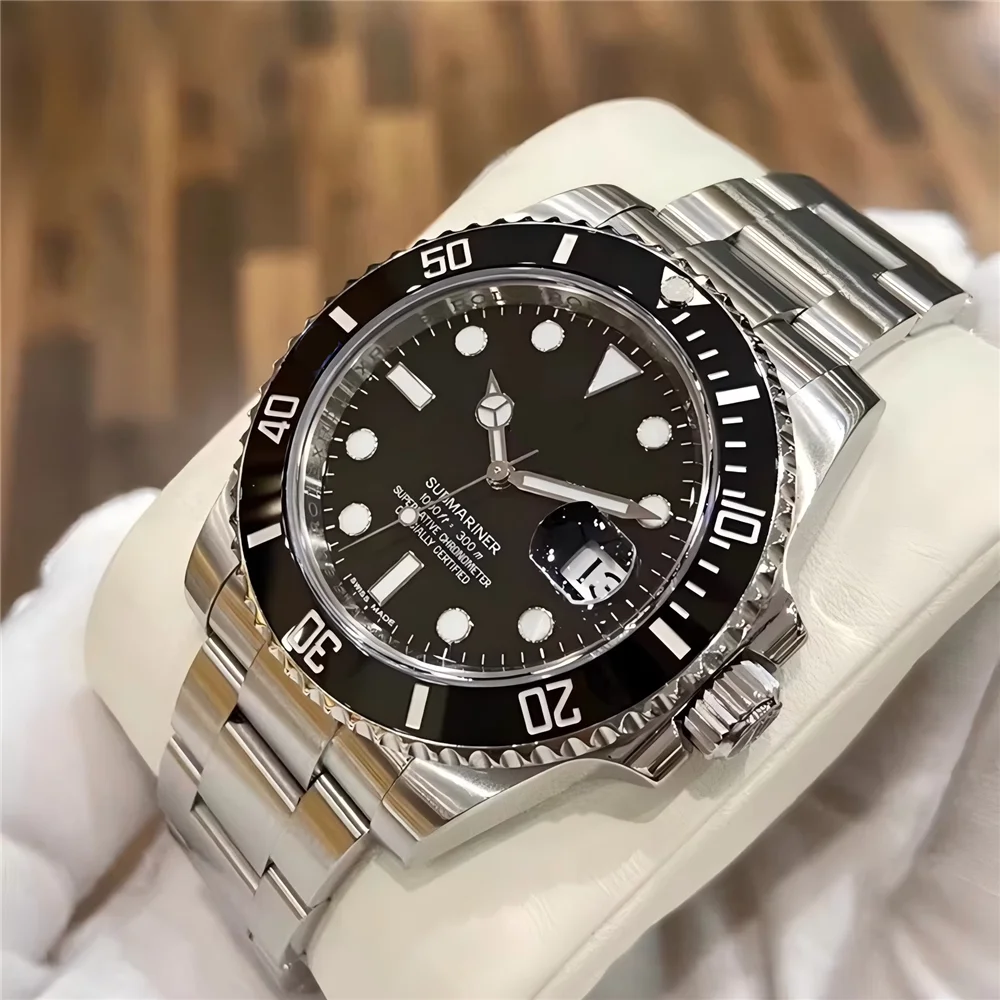 40MM Machinery watch RL Men Sapphire Automatic Mechanical Watch calendar Stainless Steel Waterproof Watch