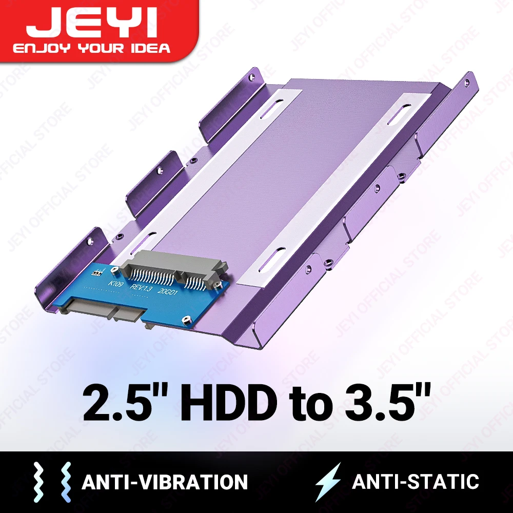 JEYI-Adaptador de disco duro SSD HDD de 2,5 "a 3,5", soporte de montaje, bandeja Caddy para 7/9,5/12,5mm, 2,5 pulgadas, HDD / SSD