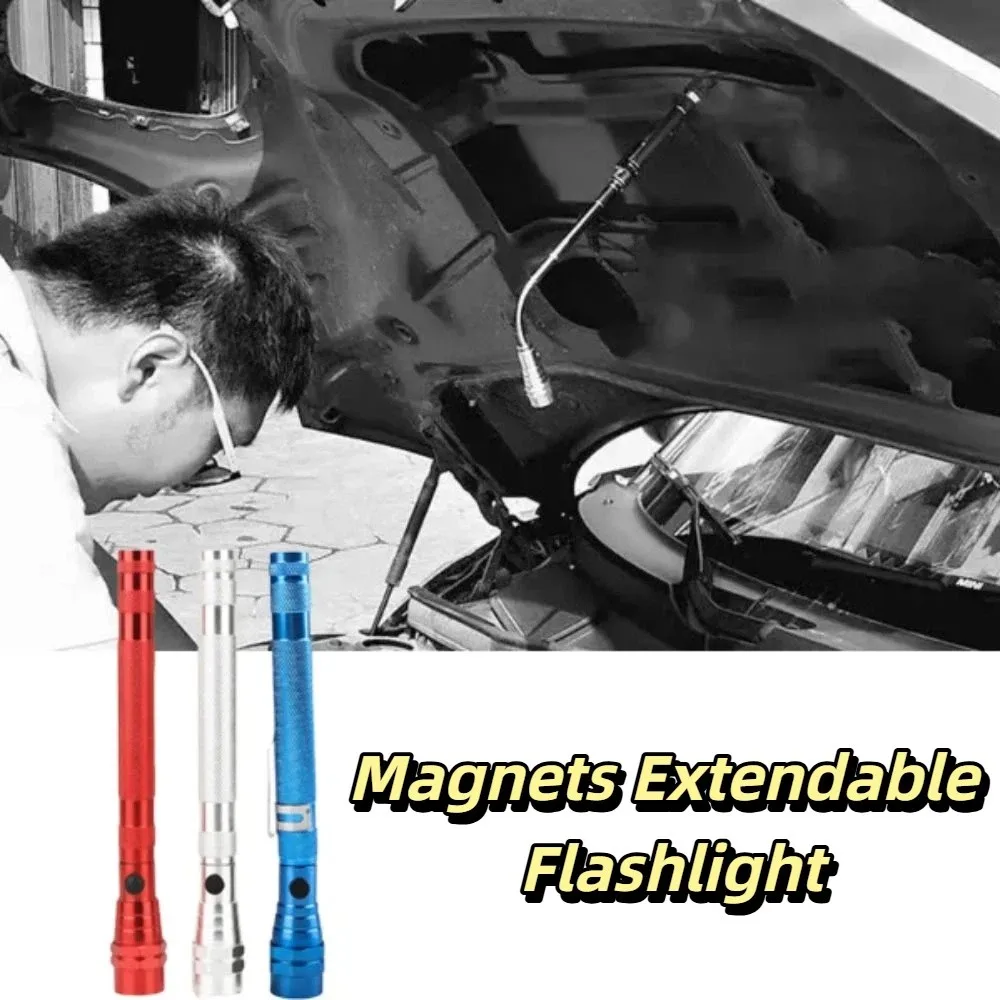 3 LEDs LED Antenna Light Telescopic Stretching Flexible Extensible Magnetic Pickup Tool 360 Degree Flexible Dual Magnet