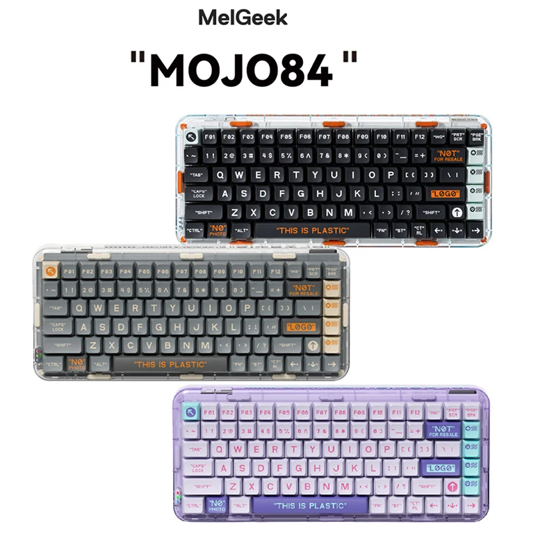 

Melgeek Mojo84 Mechanical Keyboard Custom Wireless Bluetooth Tri Mode RGB Backlit Hotswap Gasket PC Gamer Office Man Gifts