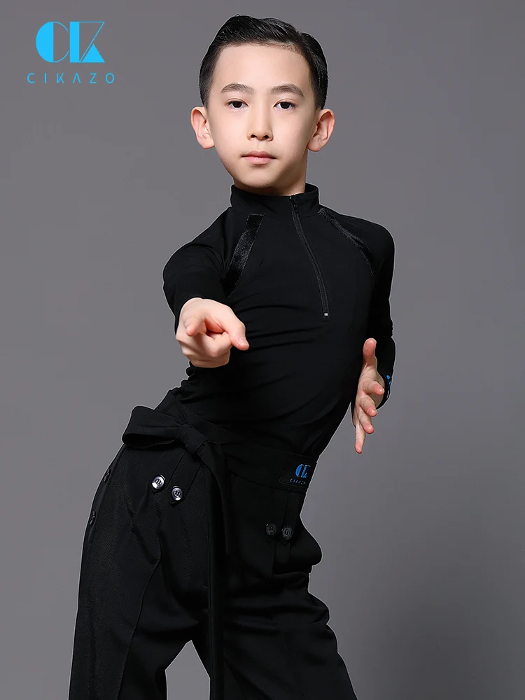 Boys' Latin Dance Practice Clothes Autumn Winter Long Sleeve Grading Competition