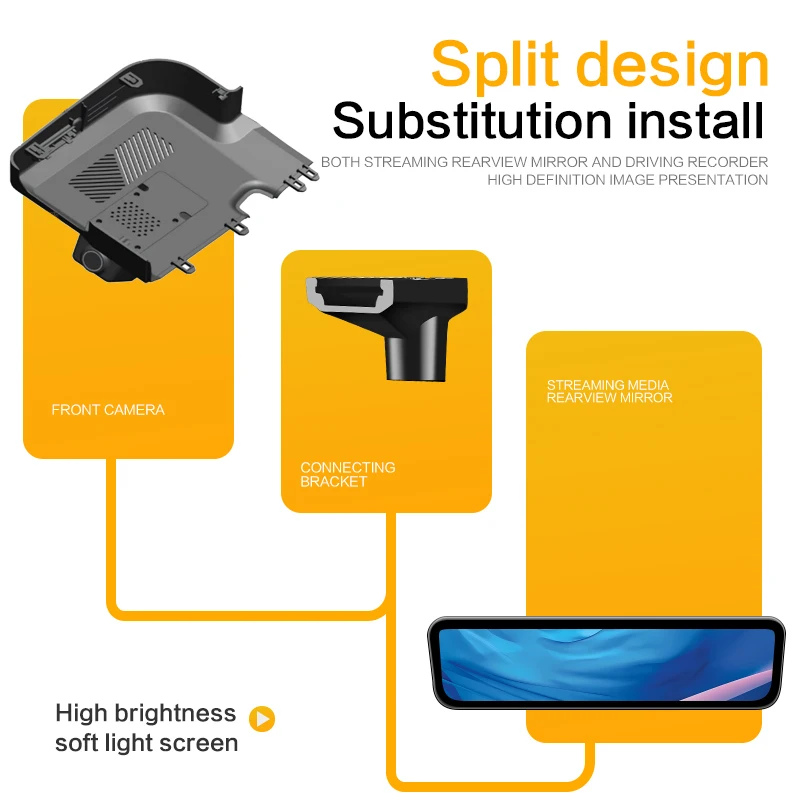 SINJET Suitable for Chery Tiggo 9 streaming media rearview mirror driving recorder high definition dual camera night vision