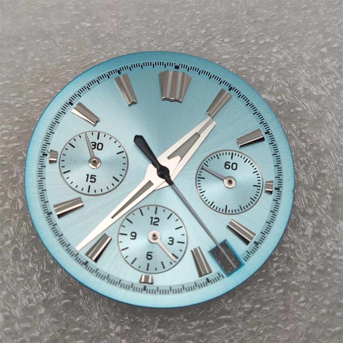 VK63 Watch Dial 29.5mm BGW9 Dial with Ice Blue Blue for VK63 Quartz Hand Movement Accessories VK63 Hands Quartz Movement Parts