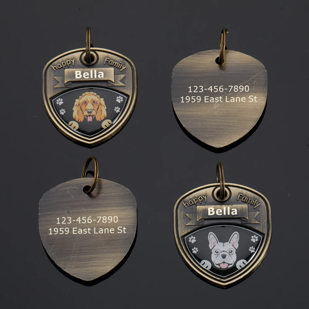 Étiquettes Nominatives Personnalisées pour Chien, Plaque Anti-Perte, Gravure Gratuite, Fournitures pour Animaux de Compagnie, Accessoires