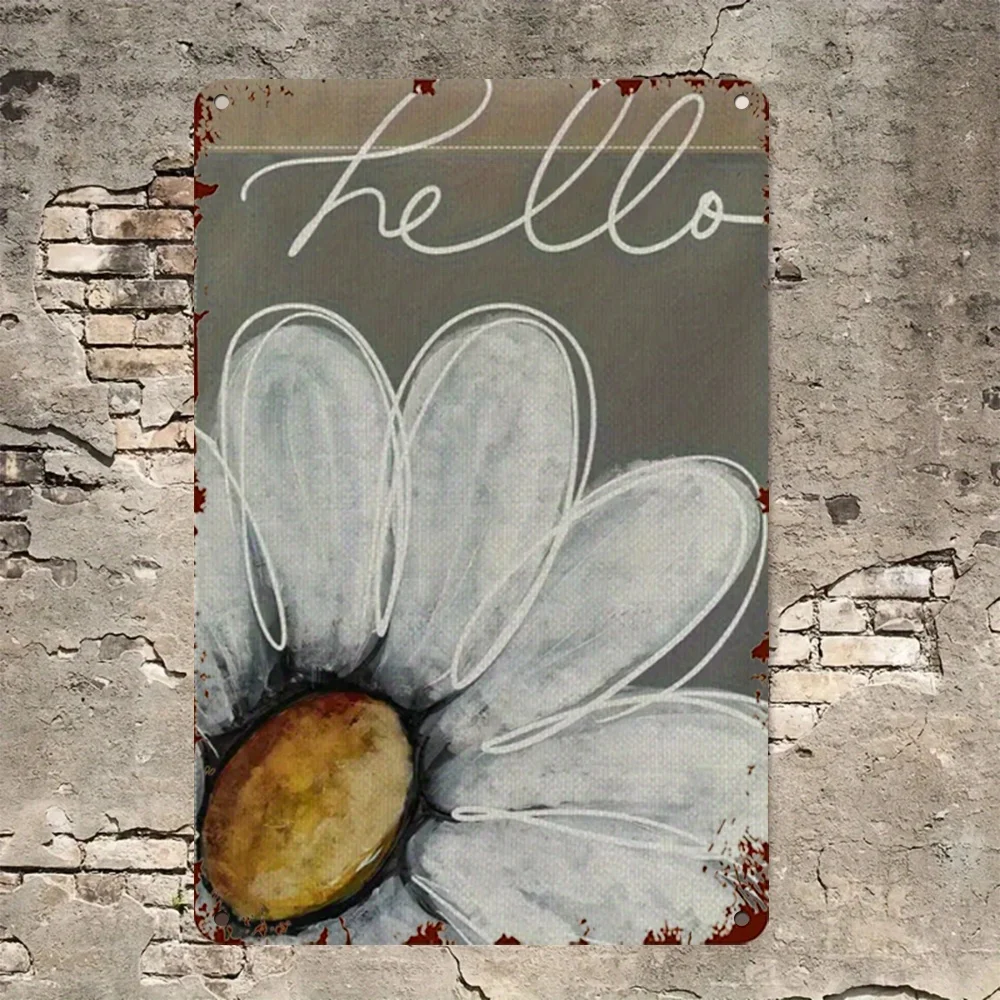 Vintage Daisy Metallic Listed in Tin, Graphic Design - 8X12 Inches, Done Edge Decoration, No Electricity Required, Suitable for