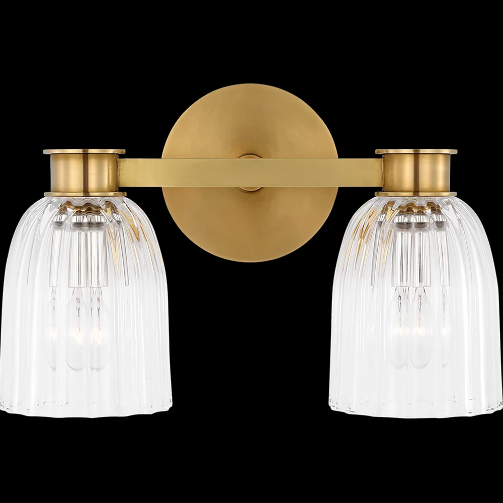 Modern Indoor Hallway Bathroom Bedside Light Cylindrical Glass Shade Wall Sconce Wall Lamp