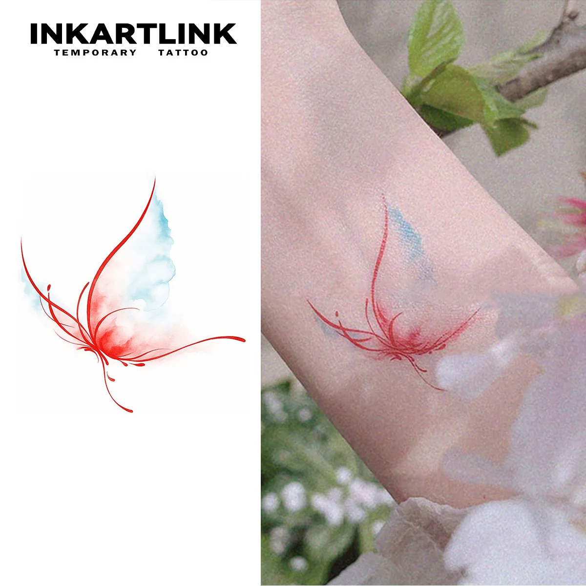 INKARTLINK Temporäre Tattoo Aufkleber Wasserdicht Farbe Druck Schmetterling Temporäre Tattoo Party Liefert DIY Aufkleber