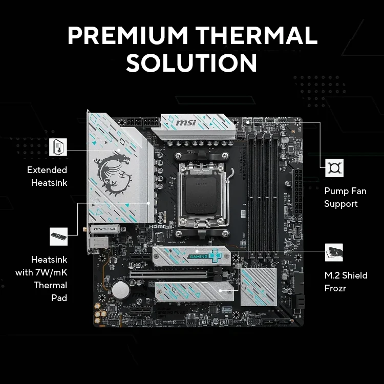 MSI B650M GAMING PLUS WIFI New AMD B650 Supports DDR5 7200+MHz (OC) 192GB AMD Ryzen ™ 7000 8000 Series motherboard Socket AM5 image 4