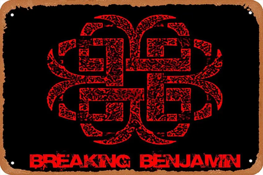 Breaking Benjamin Poster Metal Sign Tin Metal Retro Wall Decor for Home,Street,Gate,Bars,Club,Restaurants,Cafes,Store Pubs Sign 