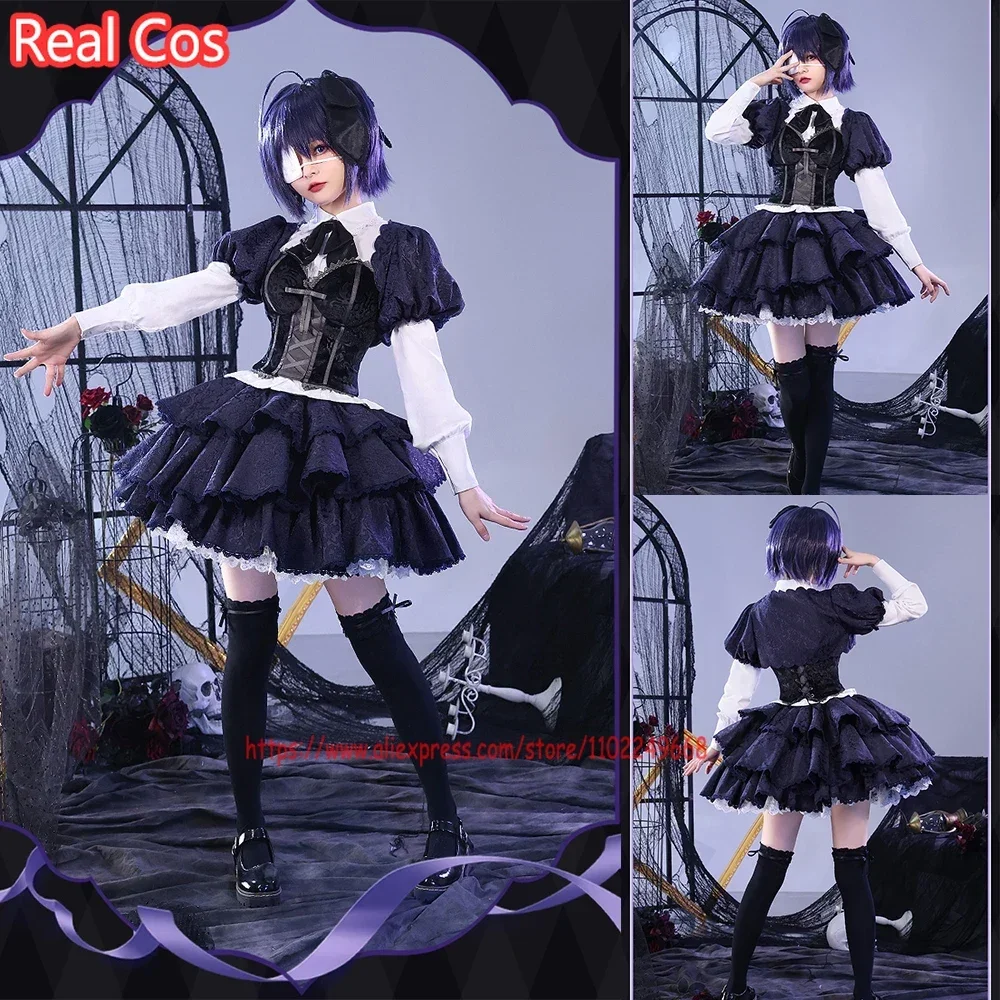 

COSGOGO Anime Love Chunibyo&Other Delusions Takanashi Rikka Cosplay Costume Halloween Outfits Women Anime Clothing Wig