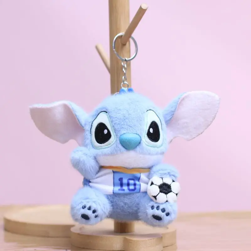 Stitch Plush Doll Keychain Cute Cartoon Anime Lilo & Stitch Soccer Babe Ornaments Kawaii Backpack Charm Holiday Gifts