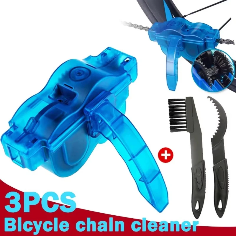 Portable Bicycle Chain Cleaner Bike Brushes Scrubber Wash Tool Mountain Cycling Cleaning Kit Outdoor Accessory