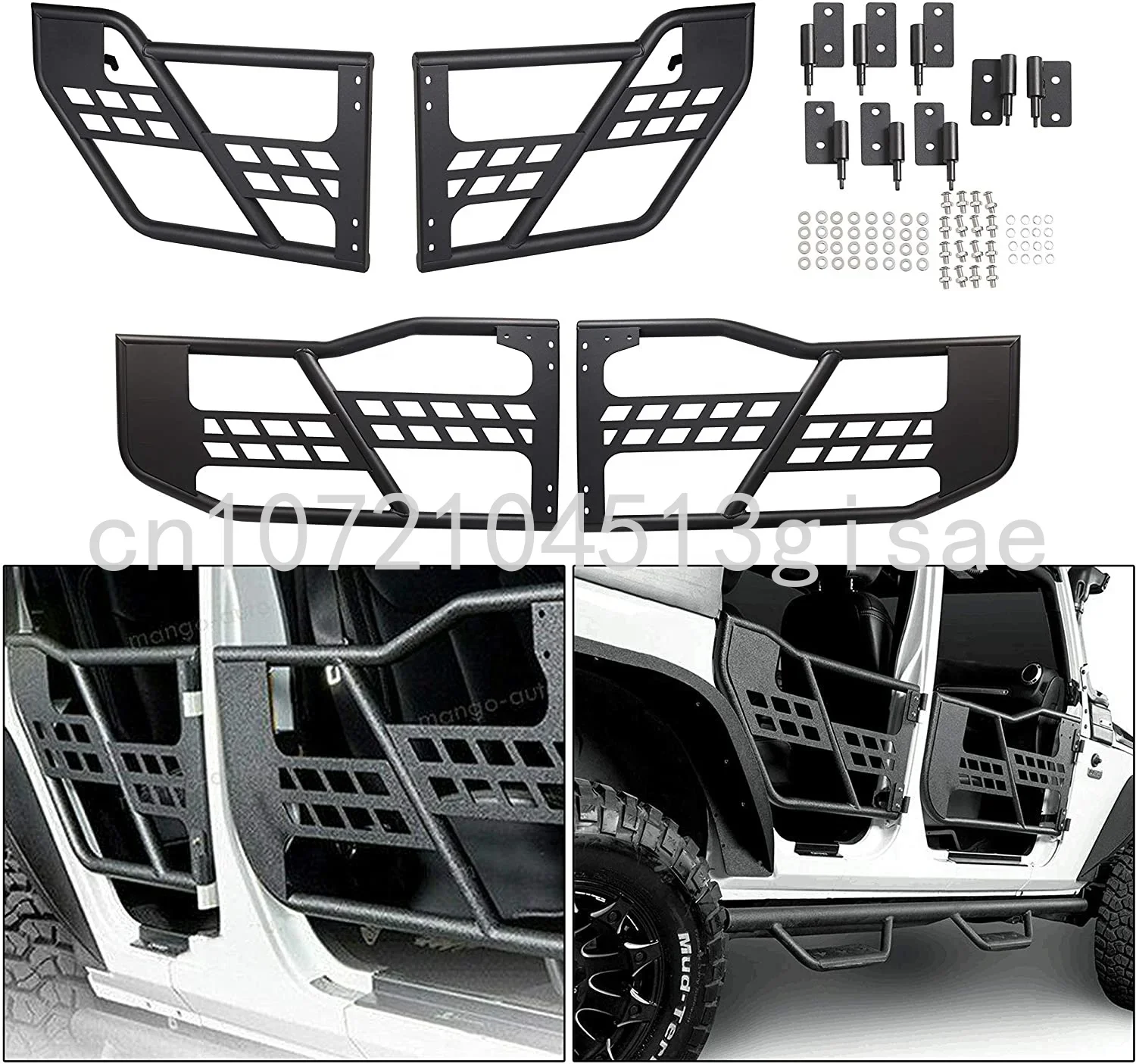 Half Tube Doors with Side Mirror for Jeep Wrangler JK 07-17 2 Door/4 Door