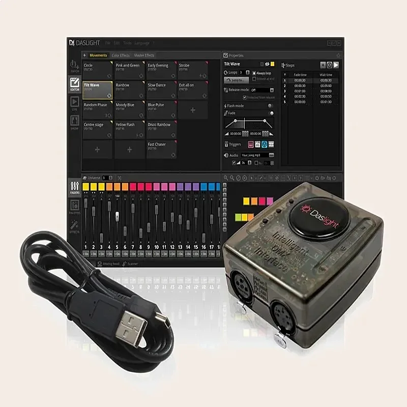 Daslight DVC4 GZM Stage Lighting Control Software 1536 CH DMX512 Interface DJ Disco Light LED Controller DMX