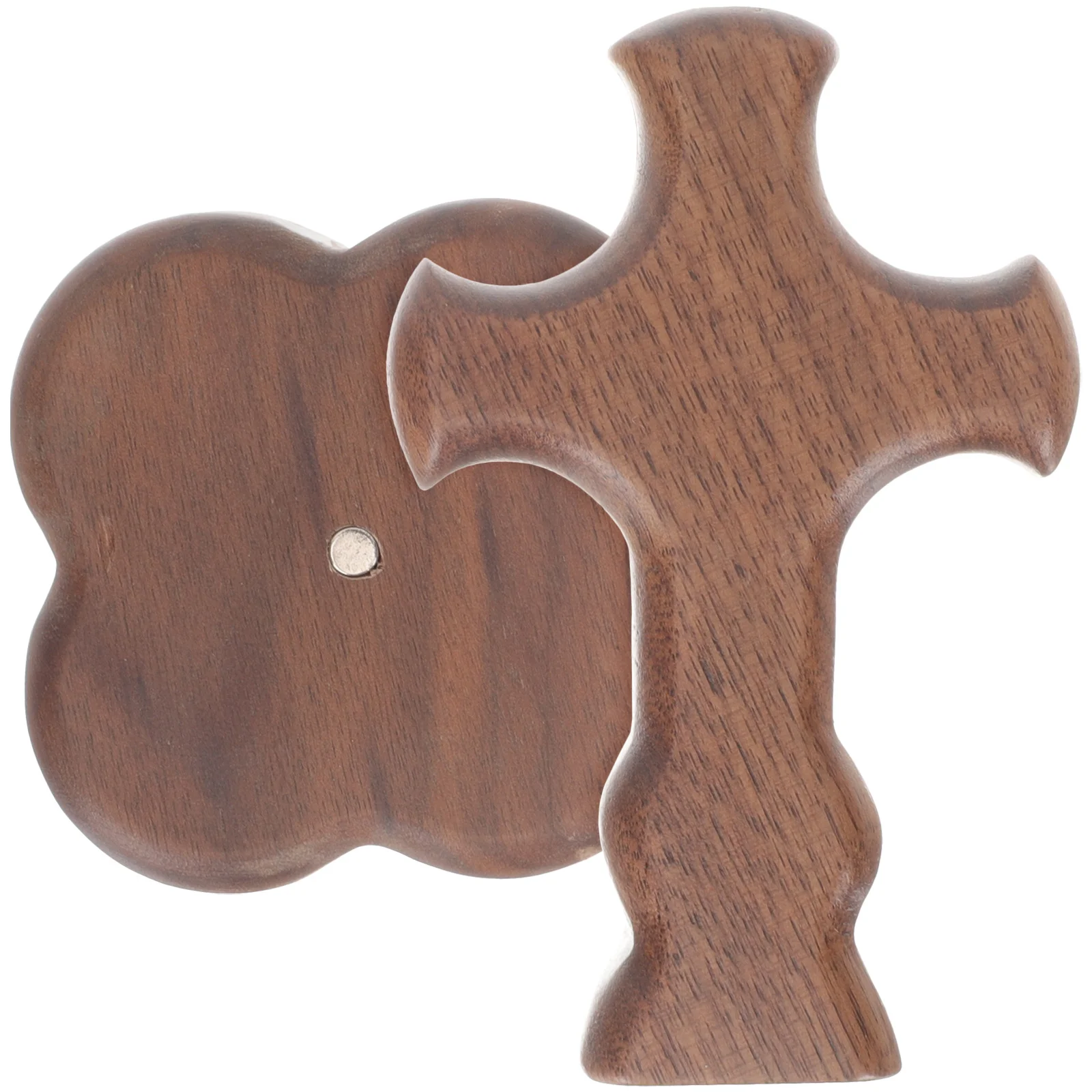 

1 set Wooden With Base Desktop Decor Cross Ornament For Home Office Church Wood Cross Shaped Decor Religious Gift