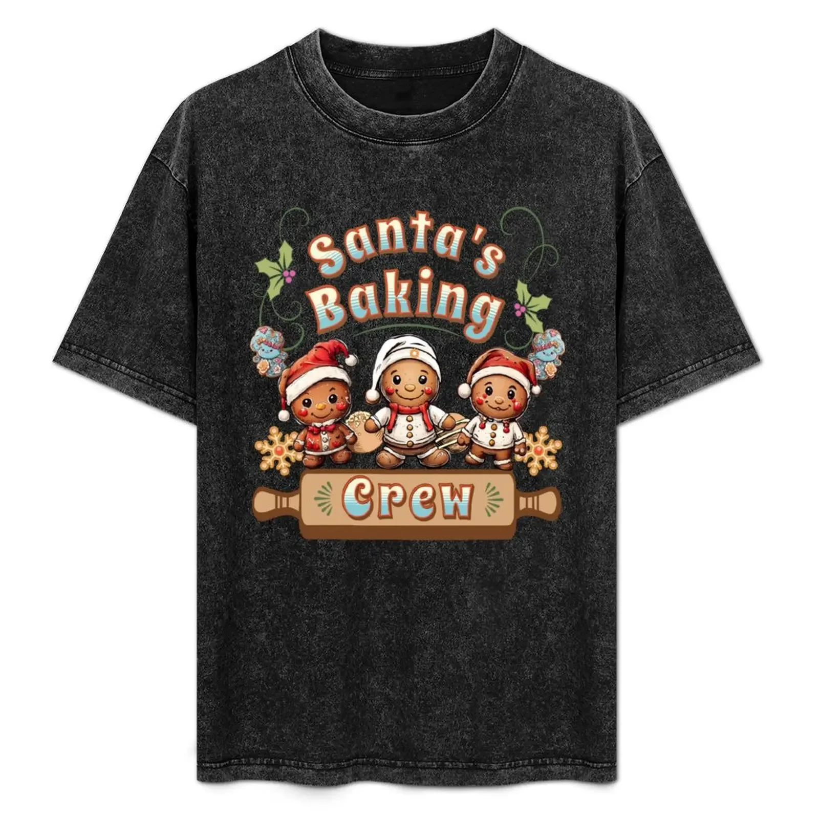 Santa's Baking Crew T-Shirt quick-drying plus size tops oversizeds men workout shirt