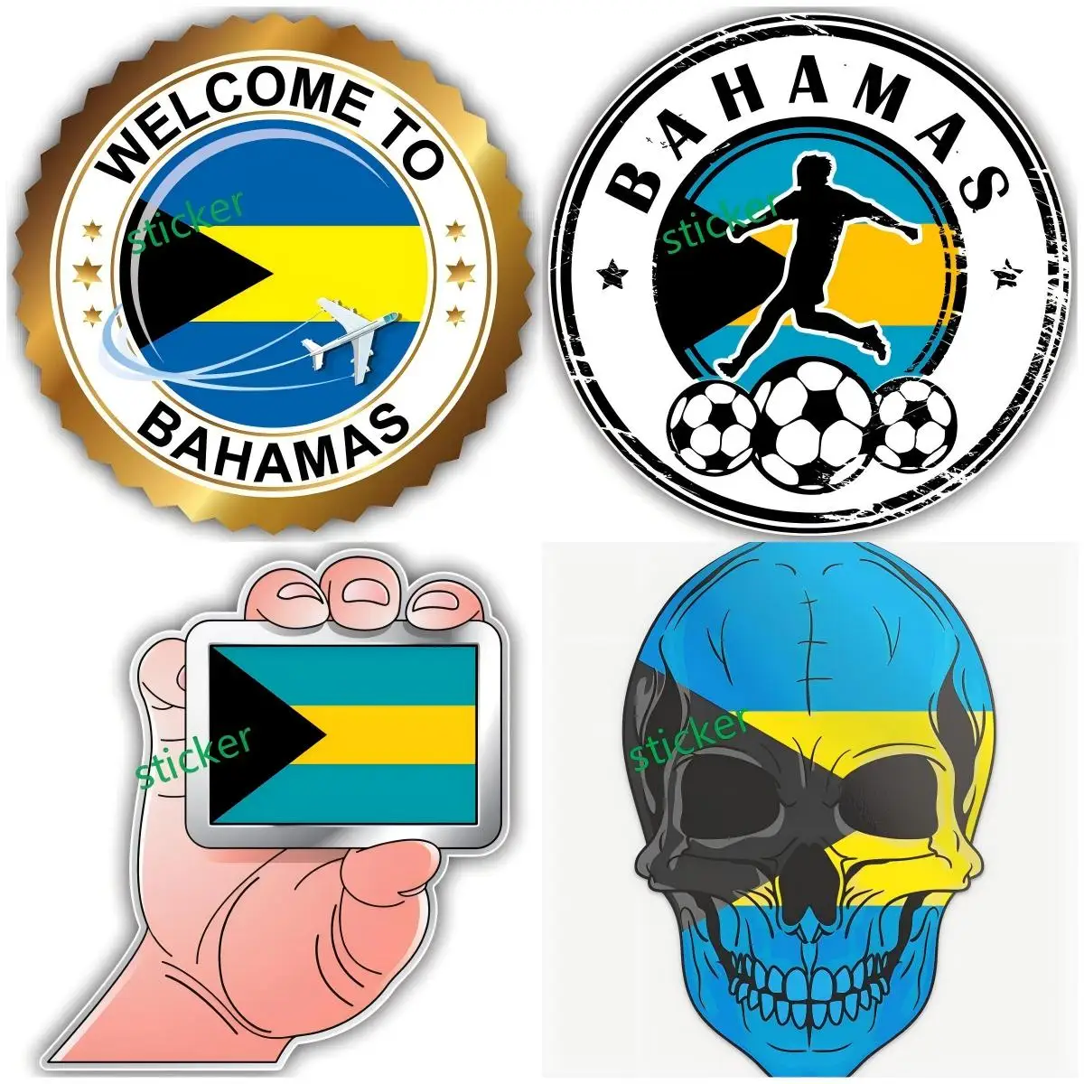 

Bahamas Waving Flag Car Bumper Sticker Decal Waterproof Truck Decal DIY Creative Fashion JDM Decor Vinyl Decoration Laptop